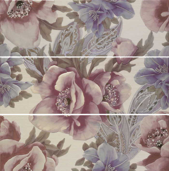7029 COMPOSITION LILA-COBALTO-CENIZA DELICE III 25*75*(3PZ)