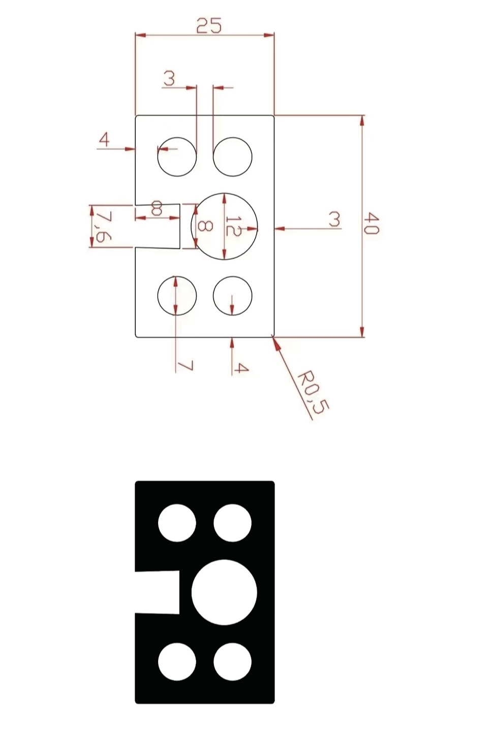 Stick cemento dark/Рейка Цемент тёмный 2800*40*25 (1кор=24шт)