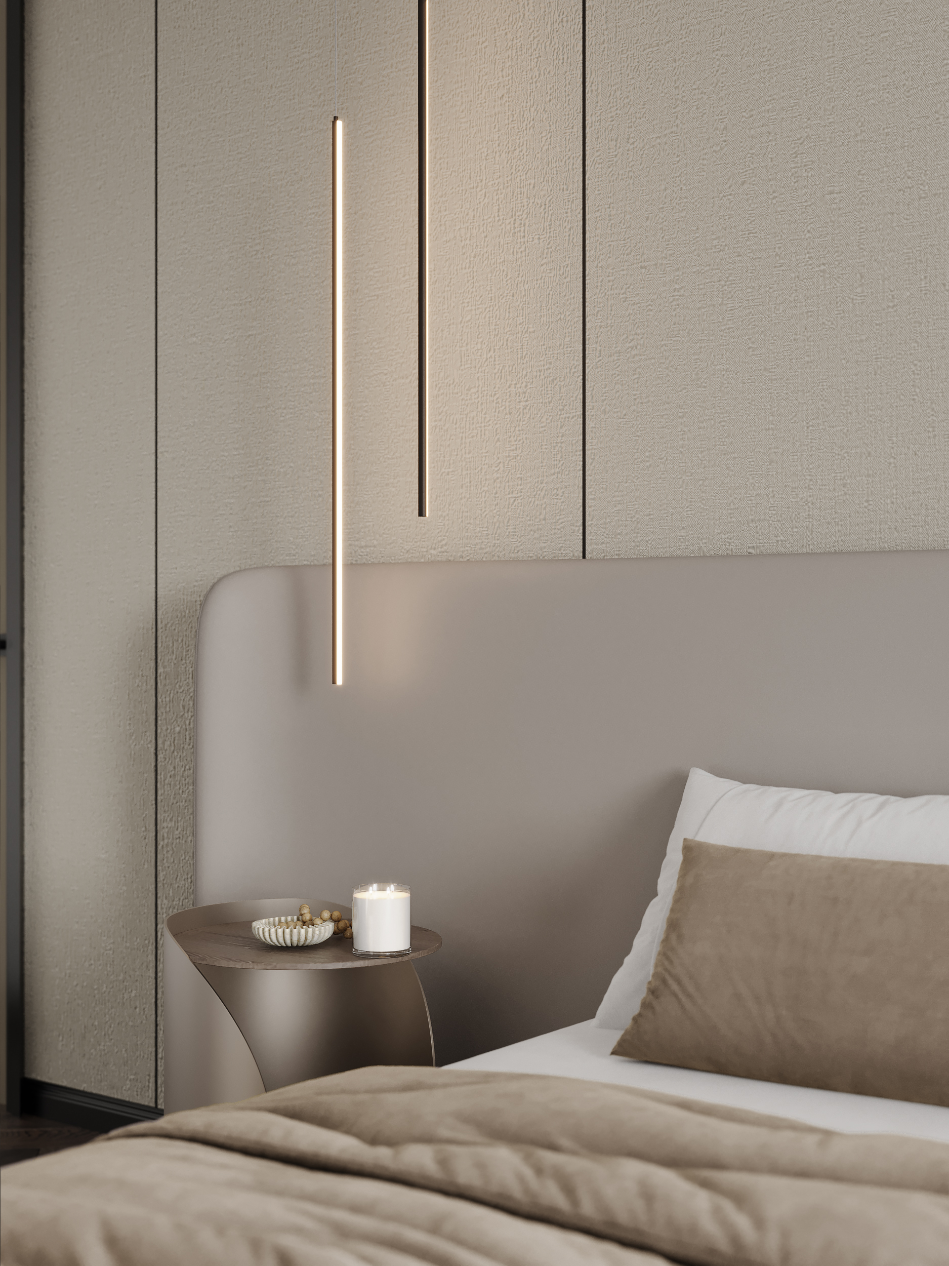 Панель из КМ Plane textile beige carbon matt/Ровный текстиль бежевый  1080*2800*8 (1шт.=3.024 кв.м.) connect