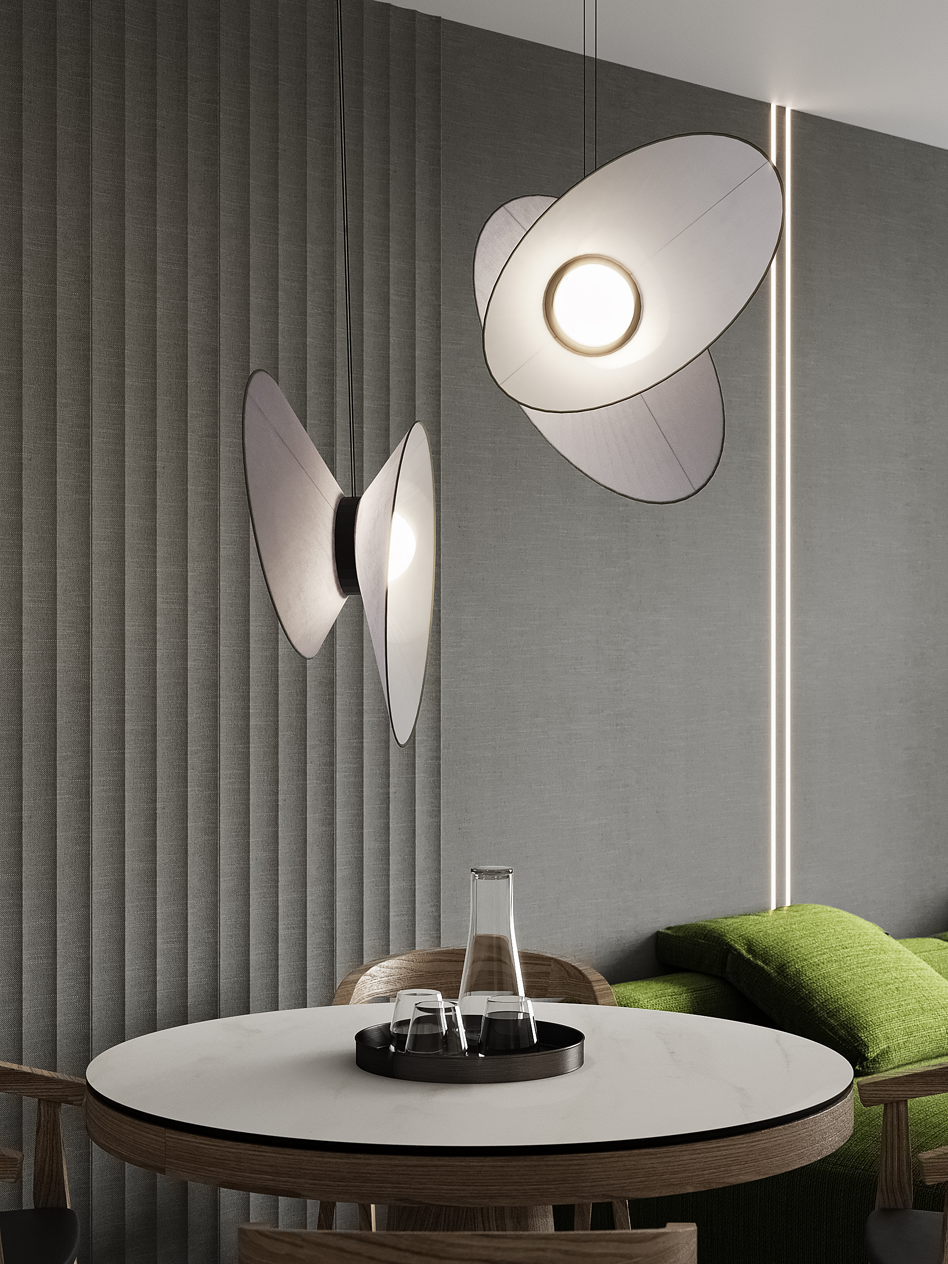 Панель из КМ Plane textile grey carbon matt/Ровный текстиль серый 1080*2800*8 (1шт.=3.024 кв.м.) connect