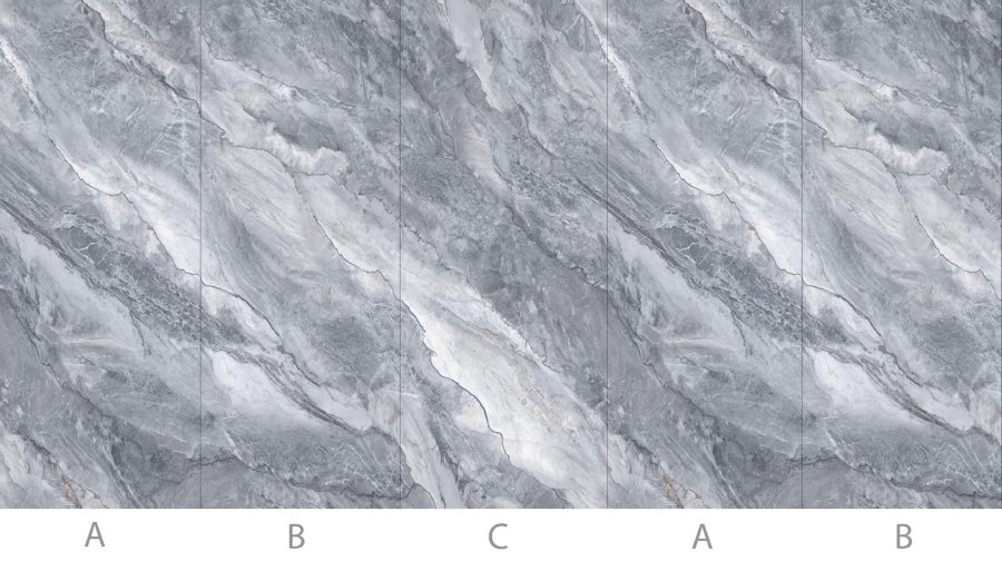 Панель из КМ Marmara glossy carbon/Мрамор глянцевый карбон 1100*2800*8 (1шт.=3,08 кв.м.) C connect