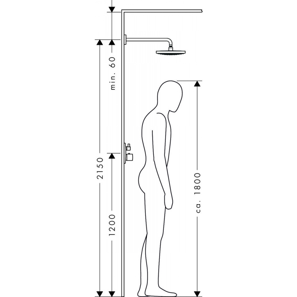 Raindance Select S 240 2jet верхний душ с настенным кронштейном, хром