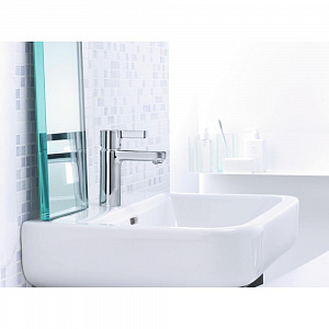 HANSGROHE Metris S 100 cмеситель для раковины со сливным гарнитуром, хром — фото 4