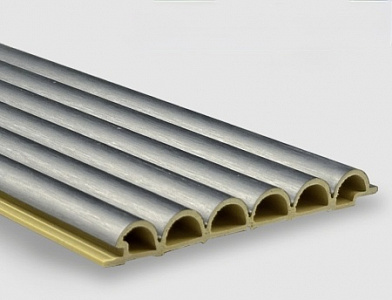 Свирель серебристый металлический /Pipe silver metal 2800*123*15 (1шт=0,3444 кв.м.)