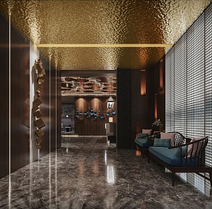 Панель из КМ Relief gold/Рельеф золотой  1100*2800*8 (1шт.=3,08 кв.м.) — фото 2