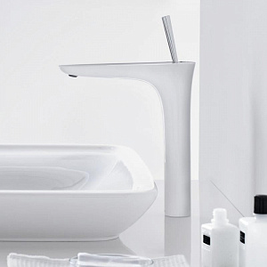 HANSGROHE PuraVida Смеситель для раковины в форме чаши, хром/белый — фото 4