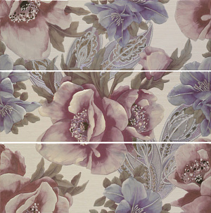 PORCELANITE DOS 7029 COMPOSITION LILA-COBALTO-CENIZA DELICE III 25*75*(3PZ)