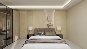 Панель из КМ Wool beige carbon matt/Шерсть бежевый карбон матовый 1100*2800*8 (1шт.=3.08 кв.м.) no connect — фото 2