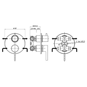 Смеситель для ванны Paini Brera/Паини Брера встраиваемый, хром — фото 3