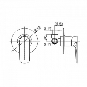 Смеситель для душа Paini Nove/Паини Нове встраиваемый — фото 2